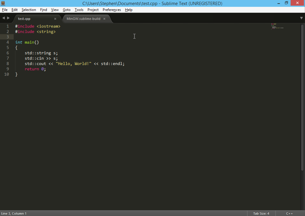 sublime text c++ for mac